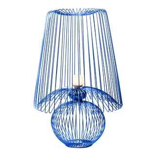 Oversized Metal Floor Lamp Koy in Blue For Sale