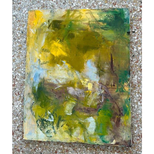 Abstract Vintage Boho Abstract Oil on Canvas For Sale - Image 3 of 4