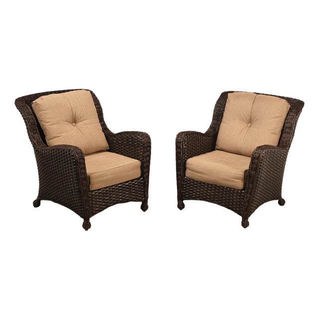 Northcape Pair of 'Richmond' Outdoor Wicker Patio Armchairs For Sale