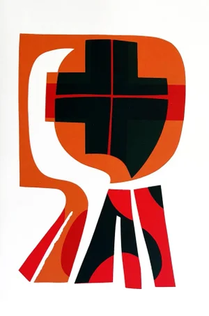 1978 Ronald King Screen Print in Colors, Hoost-06