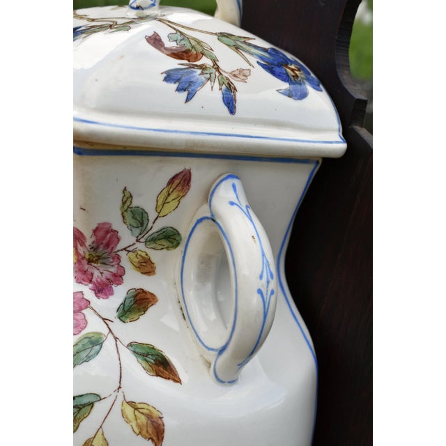 French Art Nouveau Ceramic Terre de Fer Wall Fountain from Longchamp, 1890s For Sale - Image 15 of 18