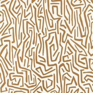 Harlequin Melodic Wallpaper in Gold/Paper Lantern - a Sample For Sale