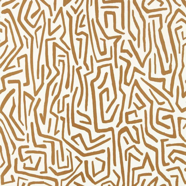 Harlequin Melodic Wallpaper in Gold/Paper Lantern - a Sample For Sale