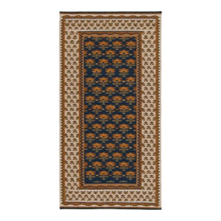 Contemporary Swedish Style Flatweave Natural Silk Runner, by Rug & Kilim, India For Sale