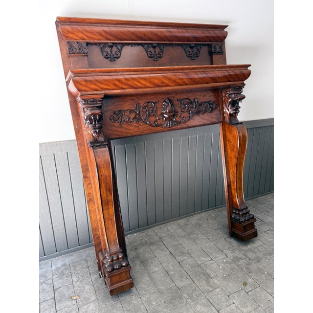 Magnificent Antique Carved Fireplace Mantel For Sale In Atlanta - Image 6 of 12