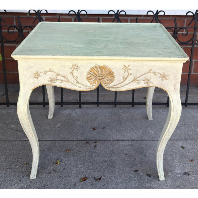 18th C Style Swedish Rococo Painted Side Table.