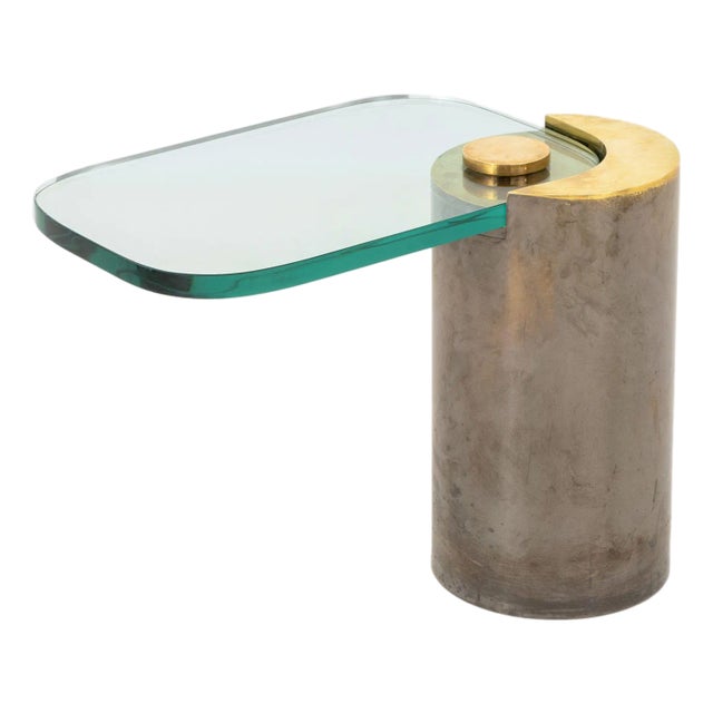 Late 20th Century Karl Springer Sculptural End Table For Sale