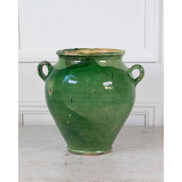 French 19th Century Green and Yellow Splash-Glaze Confit Pot For Sale In Atlanta - Image 6 of 9