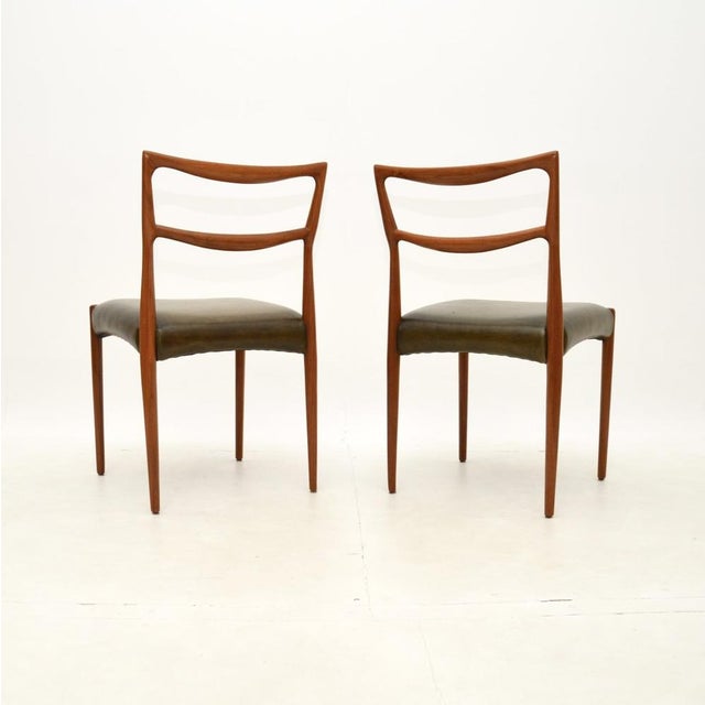 Danish Teak and Leather Chairs attributed to Henry Klein for Bramin, 1960s, Set of 2 For Sale - Image 4 of 11