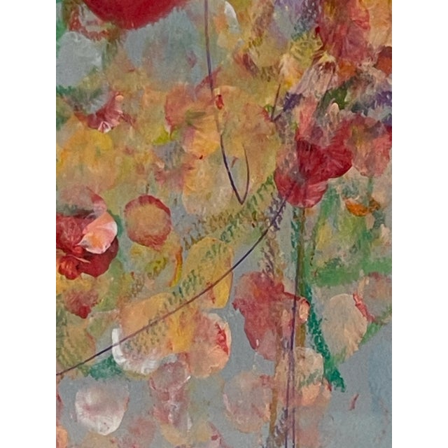 Original Mixed Media Artwork “Poppy Static” (Watered Acrylic Painting and Ink on Art Paper); Signed, Framed For Sale In San Diego - Image 6 of 12