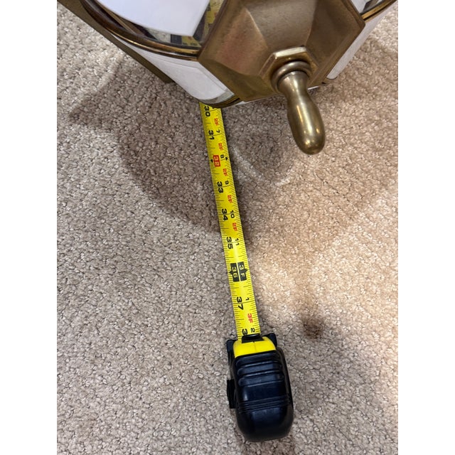 Vintage Solid Brass 3-Light Coach Lantern Wall Sconces – Frosted Dome – a Pair For Sale - Image 13 of 16