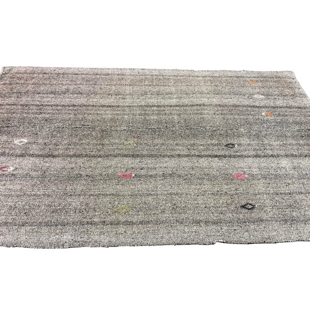 1960s Vintage Turkish Naturel Kilim Rug- 7′3″ × 11′6″ For Sale - Image 4 of 7