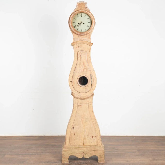 Gustavian (Swedish) Original Painted Swedish Mora Grandfather Clock, Circa 1840 For Sale - Image 3 of 8
