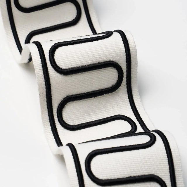 Contemporary SAMPLE - Schumacher X Paloma Contreras Royere Scroll Trim In Black For Sale - Image 3 of 3