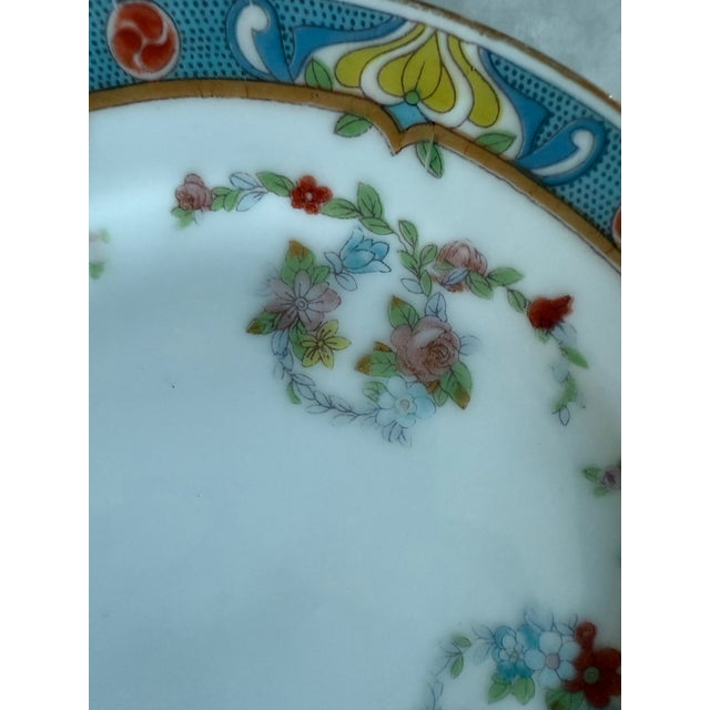 Vintage Meito China Hand Painted Small Floral Plates- Set of 6 For Sale In Austin - Image 6 of 8