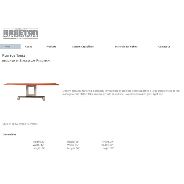 Brown Brueton Plattus Dining Table For Sale - Image 8 of 8
