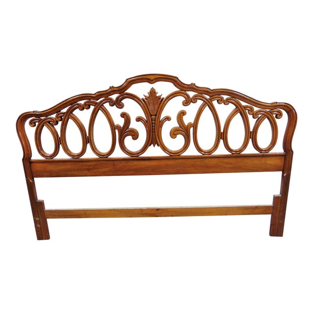 French Style Carved Fruitwood Kingsize Headboard Chairish