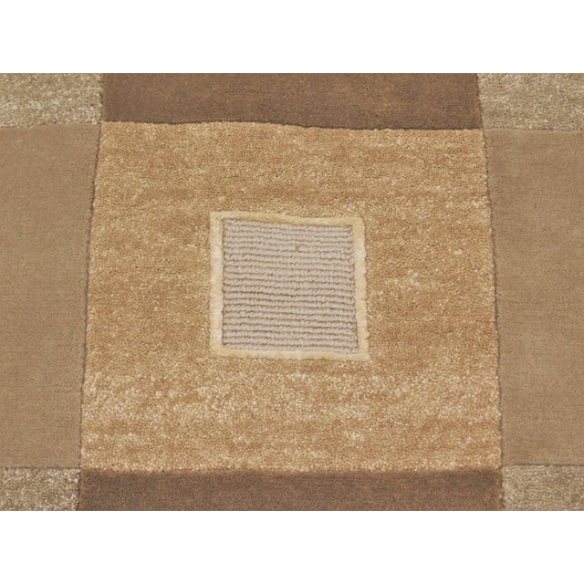 Modern Geometric Checkerboard-Patterned Hand-Knotted Rug. 8'x 10'7" For Sale - Image 9 of 13