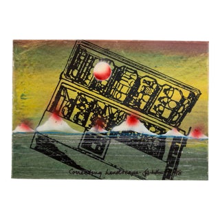 Iain Baxter, Iain Baxter& "Correcting Landscape" Conceptual Monoprint Painting For Sale