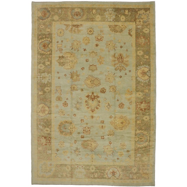 Turkish Oushak Rug With Modern Style - 10'06 X 15'05 For Sale - Image 9 of 9