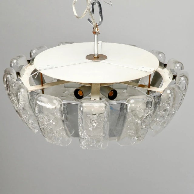 1970s Kalmar Mid-Century Icicle Glass Flush Mount Light Fixture For Sale - Image 5 of 9