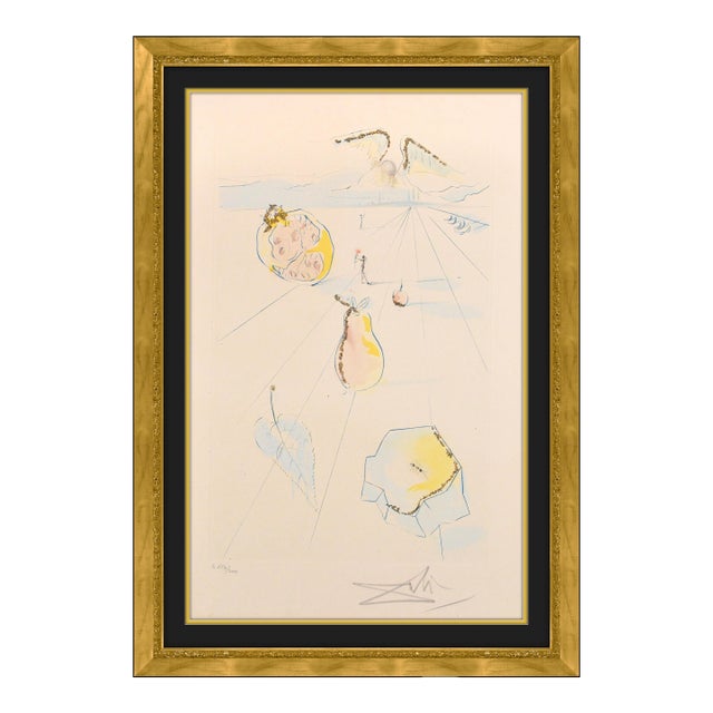Late 20th Century the Fruits of the Valley Surrealism Blue Etching Salvador Dalí For Sale