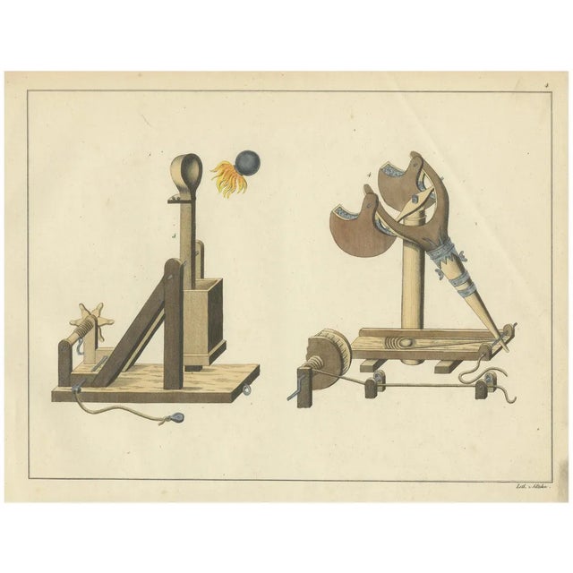 Von Reibisch, Medieval Catapults and Siege Engines, 1842, Print For Sale