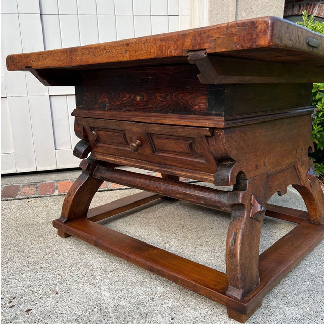 Antique French Butcher Block Baker’s Table Pétrin Farmhouse Kitchen Island C1790 For Sale - Image 12 of 18