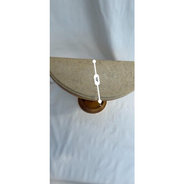 1960s Half Moon Console Marble Gold FlakeTable For Sale - Image 10 of 12