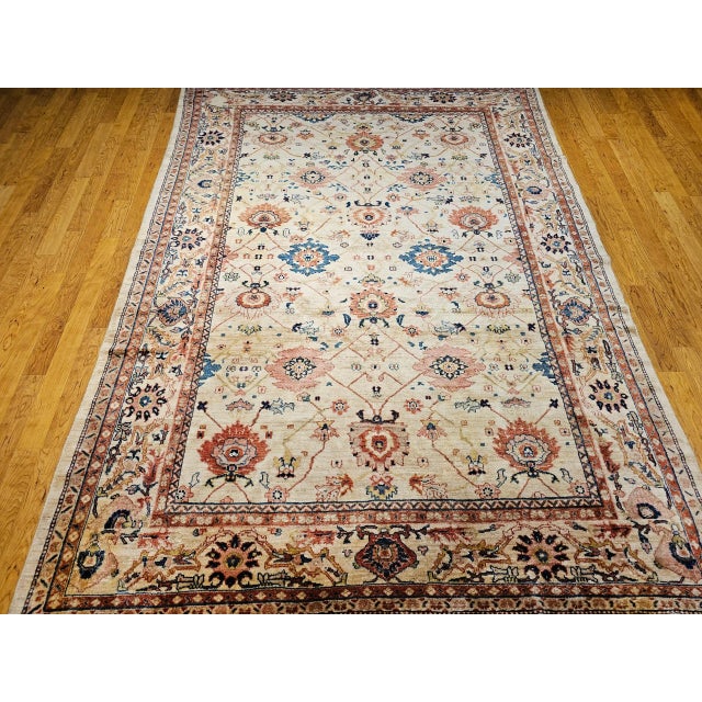 Persian Vintage Persian Mahal Sultanabad Rug, Hand-Knotted, Allover Geometric Pattern For Sale - Image 3 of 12