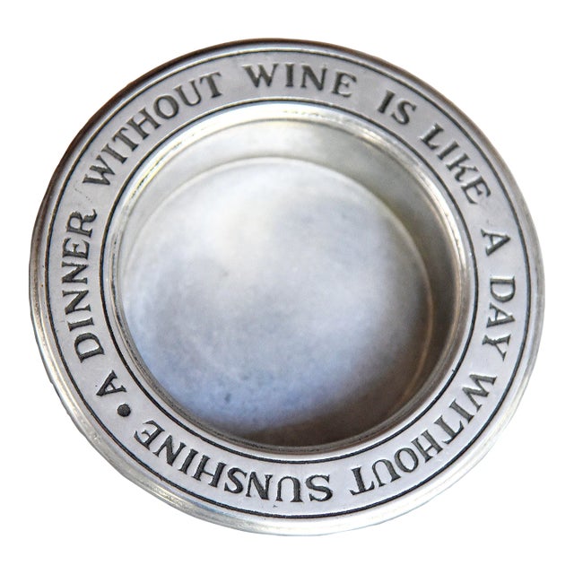 1960s Wilton Armetale Wine Bottle Coaster For Sale