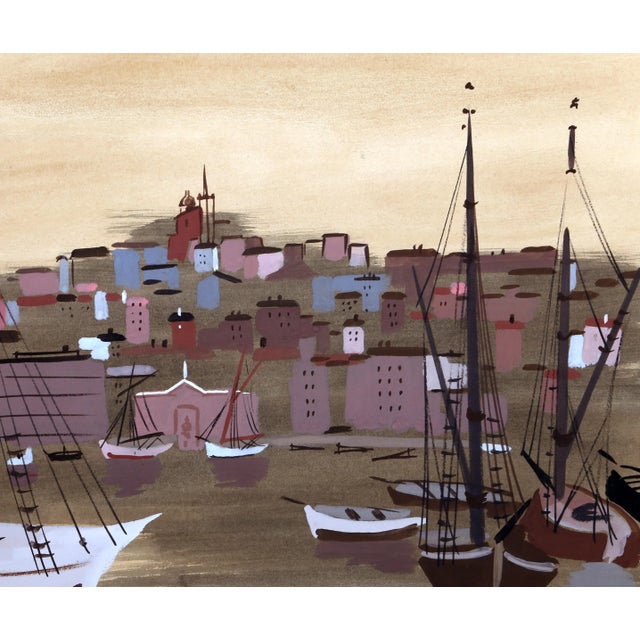 Harbor 4 Charles Levier Year: circa 1960 Size: 22 in. x 30 in. Watercolor on paper, unsigned Watercolor seascape depicting...