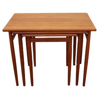 Mid-Century Teak Nesting Tables, 1960s, Set of 3 For Sale