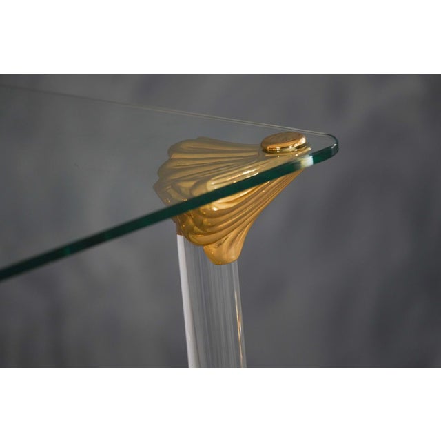 Vintage Brass and Acrylic Serving Trolley, France, 1960s For Sale - Image 9 of 10