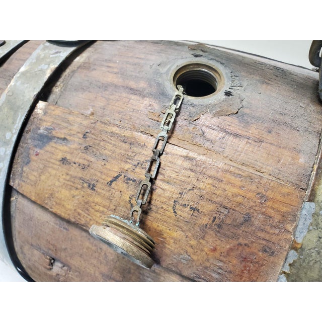Rustic Antique 19th Century Naval Merchantman Grog Barrel With Iron Bale Handle For Sale - Image 3 of 10