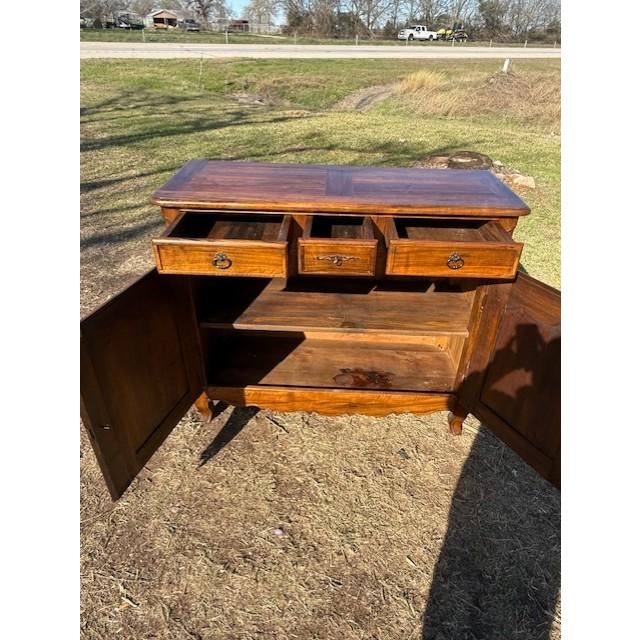 Sienna 19th Century French Country Louis XV Solid Walnut Sideboard / Buffet For Sale - Image 8 of 16