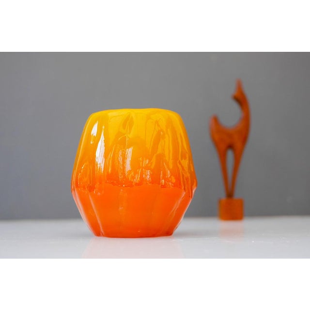 Glass Mid-Century Modern Brutal Art Glass Candleholder by Göte Augustsson Ruda Glasbruk, 1970s For Sale - Image 7 of 16