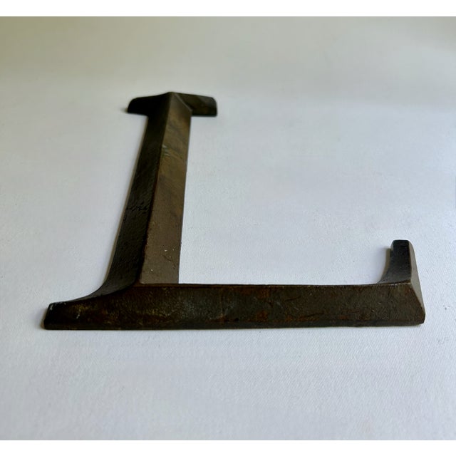 Metal Antique Bronze Letter "L" Hanging Wall Signage For Sale - Image 7 of 15