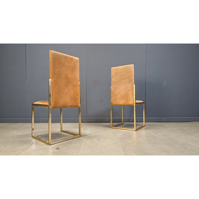 Gold Brass Dining Chairs from Belgochrom, 1970s, Set of 6 For Sale - Image 8 of 17