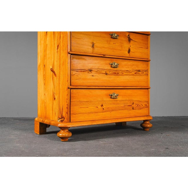 Brown Biedermeier Style Chest of Drawers in Pine For Sale - Image 8 of 18
