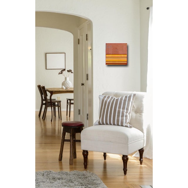 Wood In Tune 68 - Small Modern Resin Warm Tone Minimalist Original Artwork by Ricky Hunt For Sale - Image 7 of 9