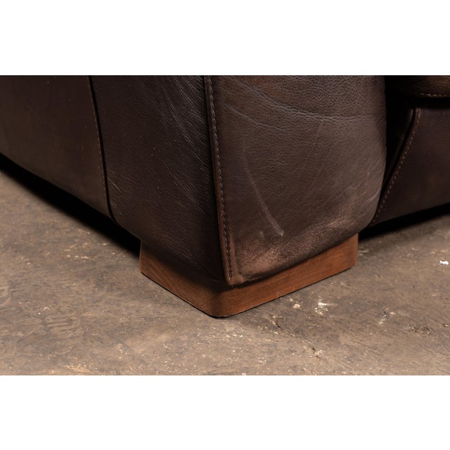 Late 20th Century Overstuffed Leather Lounge Chair in Brown by Incanto Divani For Sale - Image 11 of 12