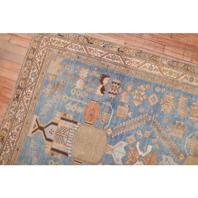Antique Zabihi Collection Persian Blue Tribal Rug - 4'4" x 5'8" For Sale In New York - Image 6 of 10