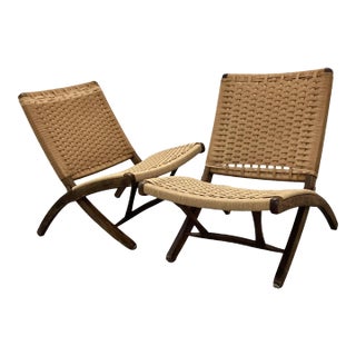 Pair of Mid Century Folding Lounge Chairs, 1960s For Sale