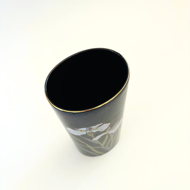 Tall Black Iris Vase For Sale In San Francisco - Image 6 of 9