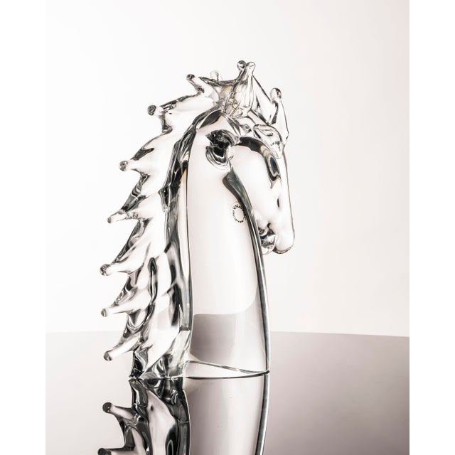 Horse's Head in Murano Hyaline Glass by Vincenzo Nason For Sale - Image 6 of 14