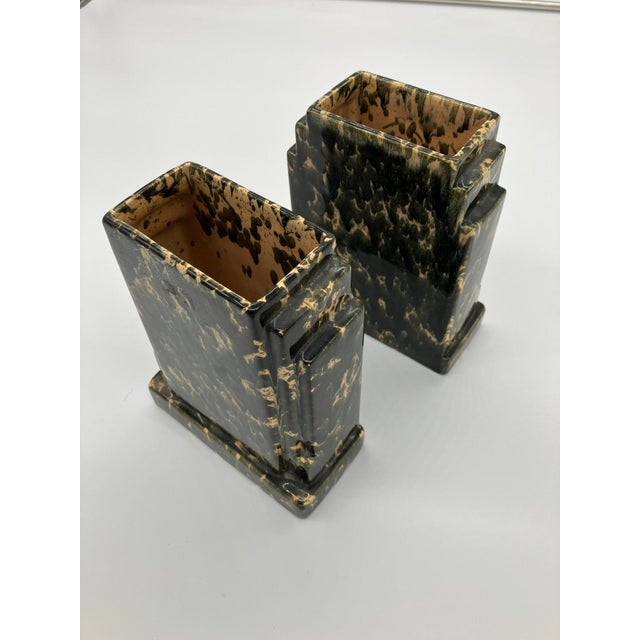 Pair of Art Deco Ceramic Vases – Marble Effect Glaze, 1920s–1930s For Sale - Image 11 of 14