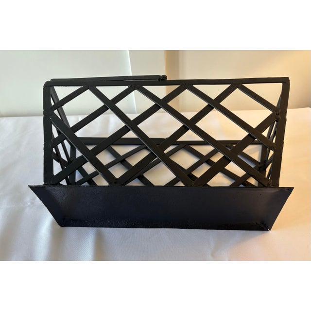 1970s 1970s Mid Century Modern Metal Magazine Rack / Log Holder For Sale - Image 5 of 12