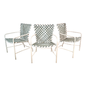 1970’s Mid-Century Modern Brown Jordan Aluminum Patio Chairs - Set of 3