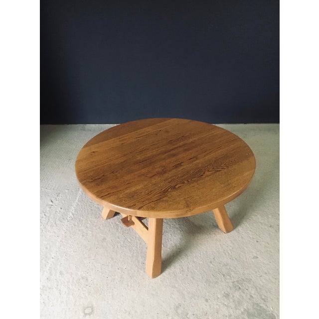 Rustic Rustic Light Oak Coffee Table, Belgium, 1960s For Sale - Image 3 of 17